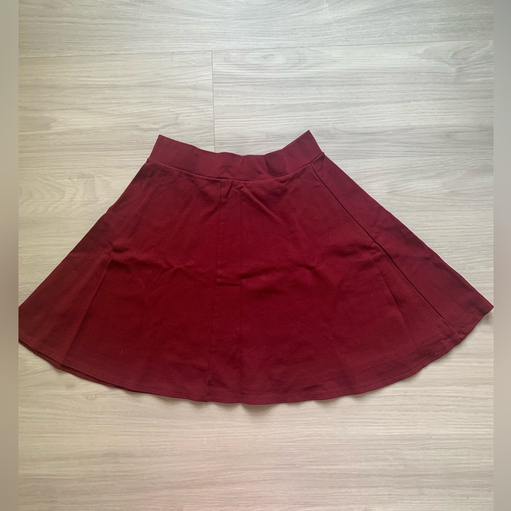 Charlotte Russe Red Wine/Maroon Skater Mini Skirt ❤️